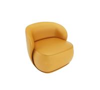 BEDOIN Silla de Club de Cuero de Faux PU, sofá Soltero de sillón ergonómico, Silla de sofá de Barril tapizado, para Sala de Estar, Sala de Espera de la Oficina. orange-74 * 70 * 76cm