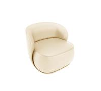 BEDOIN Silla de Club de Cuero de Faux PU, sofá Soltero de sillón ergonómico, Silla de sofá de Barril tapizado, para Sala de Estar, Sala de Espera de la Oficina. Beige-74 * 70 * 76cm