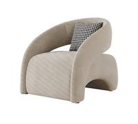 BEDOIN Silla de sofá, estilo francés, color crema, sofá individual, diseño de Internet nórdico, celebridad, sala de estar, sofá perezoso para departamento pequeño, silla individual A