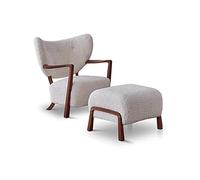 BEDOIN Silla De Sofá Simple Sillón Tapizado Teddy Teddy Silla De Sofá Silla Acento Silla Lateral Cómoda con Silla De Lectura del Reposapiés C