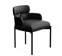 BEDOIN Sillas De Comedor Modernas, Sillas Tapizadas De Sala De Estar, Silla Decorativa con Respaldo Medio Y Patas De Acero Al Carbono para Cocina, Comedor, Sala De Estar Black