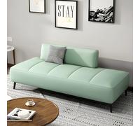 BEDOIN Sillón de Sala de Espera, sofá Cama Plegable Acolchado, sofá futón, sillón reclinable, sofá Convertible, Asiento de Amor con tapizado en PU y Metal para Dormitorio 3-143x70x43cm