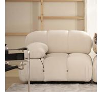 BEDOIN Sofá de Boucle Moderno con Asiento Profundo, cómodo sofá de Nubes con mechones tapizados, sofá de loveseat para Sala de Estar Oficina de Apartamentos White-190 * 95cm