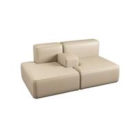 BEDOIN Sofá De Lectura Clásica, Sofá Sing Modular, Sofá Combinada Acolchada, Sofá De 2 Asientos De Cuero por Falso Artesanal, Sofá Perezoso para La Oficina De Apartamentos Beige-120 * 73 * 80cm