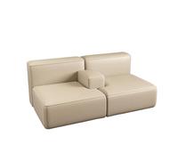 BEDOIN Sofá De Lectura Clásica, Sofá Sing Modular, Sofá Combinada Acolchada, Sofá De 2 Asientos De Cuero por Falso Artesanal, Sofá Perezoso para La Oficina De Apartamentos Beige-120 * 80 * 73cm