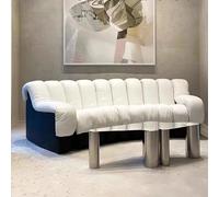 BEDOIN Sofá De Teclas De Piano Irregulares,Sofás Modulares De Combinación Libre para Artesanía En Cuero,con Asiento Profundo,Cojín De Asiento De Espuma De Alta Densidad,para Sala De Estar White