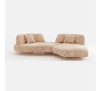 BEDOIN Sofá De Tela Curvado, Sofás De Esquina Irregulares con Línea Recta, Sofá Media Luna con Asiento Profundo Sin Necesidad De Ensamblaje, para Sala De Estar, Dormitorios, Hogar,Oficina 306 * 184cm