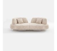 BEDOIN Sofá De Tela Curvado, Sofás De Esquina Irregulares con Línea Recta, Sofá Media Luna con Asiento Profundo Sin Necesidad De Ensamblaje, para Sala De Estar, Dormitorios, Hogar,Oficina 264 * 116cm