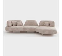 BEDOIN Sofá De Tela Curvado, Sofás De Esquina Irregulares con Línea Recta, Sofá Media Luna con Asiento Profundo Sin Necesidad De Ensamblaje, para Sala De Estar, Dormitorios, Hogar,Oficina 342 * 184cm