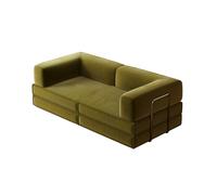 BEDOIN Sofá modular, sofá cama plegable, sofá modular convertible, futón de suelo, silla de cama de tela para sala de estar, estudio, apartamento, verde, 2 m