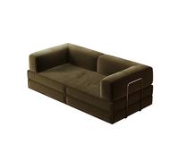 BEDOIN Sofá modular, sofá cama plegable, sofá modular convertible, futón de suelo, silla de cama de tela para sala de estar, estudio, apartamento, verde oscuro, 1,8 m