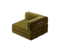 BEDOIN Sofá modular, sofá cama plegable, sofá modular convertible, futón de suelo, silla de cama de tela para sala de estar, estudio, apartamento, verde, 1 m