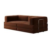 BEDOIN Sofá modular, sofá cama plegable, sofá modular convertible, futón de suelo, silla de cama de tela para sala de estar, estudio, apartamento, marrón, 1,8 m