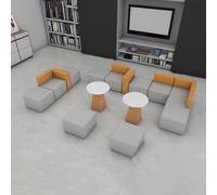 BEDOIN Sofá Modular, Sofás Combinados Acolchados, Fáciles De Montar, para Centro De Servicio De Oficina De Centro Comercial, Sala De Biblioteca, Recepción grey-230 * 160 * 200cm