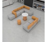 BEDOIN Sofá Modular, Sofás Combinados Acolchados, Fáciles De Montar, para Centro De Servicio De Oficina De Centro Comercial, Sala De Biblioteca, Recepción grey-260 * 200cm