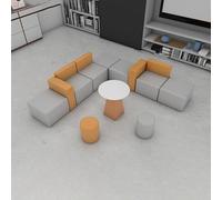BEDOIN Sofá Modular, Sofás Combinados Acolchados, Fáciles De Montar, para Centro De Servicio De Oficina De Centro Comercial, Sala De Biblioteca, Recepción grey-260 * 260cm