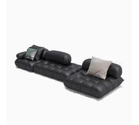 BEDOIN Sofá Seccional Modular, Oficina, Asiento Extra Profundo, Soporte Ergonómico, Cojines De Alta Resiliencia, Hogar Y Empresa, Multisitio, Sofás Negros De Cuero 360 * 120 * 68cm