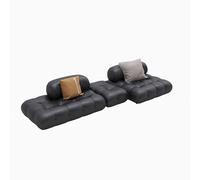 BEDOIN Sofá Seccional Modular, Oficina, Asiento Extra Profundo, Soporte Ergonómico, Cojines De Alta Resiliencia, Hogar Y Empresa, Multisitio, Sofás Negros De Cuero 330 * 90 * 68cm