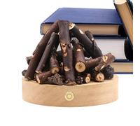 Bedroom Desk Lamp - Wood 4.53 Inches, Simulated Bonfire Light, USB Rechargeable Nightlight | Touch Control LED Lamp, Flickering Flame Decor For Kids Boys Girls Nightstand Nursery Living Room Home