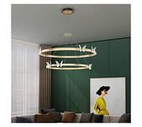 Bedroom for The Kitchen Gold Creative Living Room Pendant Lamp Butterfly Decoration Lights Fixture LED Chandelier (2layer60 80cm)