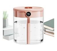 Bedroom Room Humidifier, 2L Top Fill Quiet Humidifier 5.16x5.98 Inches, Automatic Humidity Sensor, Digital Display, Cool Mist Diffuser for Workplace Desk, Home Nursery Air Comfort