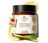 bedrop Crema desodorante de propóleos, hierba de limón, sin aluminio, crema desodorante natural, efecto exfoliante para vellos encarnados después del afeitado, manteca de karité y aceite de almendra