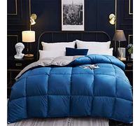 BEDSETS Extragrande Nórdica - 13.5 TOG Lujosa Pluma De Ganso Y Abajo Edredón, 100% Algodón Shell, Anti-ácaros del Polvo Y De La Pluma A Prueba De Tela Anti-alergeno (Azul,180x220cm3 kg)