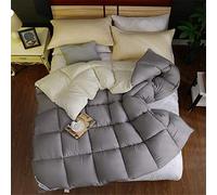 BEDSETS King Size 13.5 TOG - Edredón De Plumas Y Plumón De Ganso Blanco - Tejido 100% Algodón A Prueba De ácaros Y Plumón - Cosido En Caja - Edredón De Invierno Anti Alérgeno (Gris,180x220cm3kg)