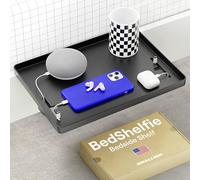 BedShelfie Mesita de noche para dormitorio, litera y litera superior, artículos esenciales para el dormitorio universitario, organizador de mesita de noche, bandeja de escritorio flotante con clip