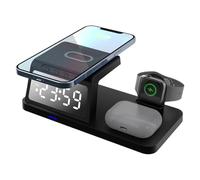 Bedside Charging Station - Multiple Wireless Fast Electronics Supplies | Adventure Alarm Clock Charger | 4-in-1 For Home Office Camping Daily Truck Vehicle Road Trip Travel Work Interior Devices