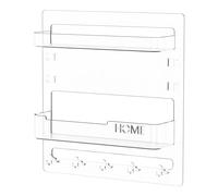 Bedside - Estantería para pared, diseño de bedside, almacenamiento decorativo con ganchos y clips de cable, espacio para guardar en casa, dormitory, 9,45 x 9,06 x 2,13 pulgadas, poliestireno, 150 g