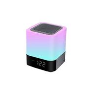 Bedside Lamp with Alarm Clock Bluetooth Speaker Night Light Dimmable Color Changing Led Wireless Speaker Mood Light