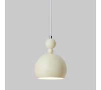 Bedside Round Pendant Fixture Bedroom Light with Cream Lampshade, Creative Gourd Hanging Chandeliers for Living Kitchen Island Dining Room