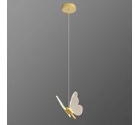 Bedside Table Bedroom Pendant Lamp, Creative Butterfly Hanging Lamp, LED Gold Acrylic Hanging Lights Three-Color Light Living Room Restaurant Hotel Bar Chandelier