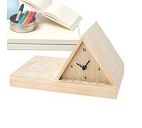 Bedside Table Clock - Space-saving Page Rest Bedside Clock, Light Cup Holder | Men Women Friend Teacher Student Writer Lover Bedroom Workplace Counter Reading For Bookworm Nightstand Organization