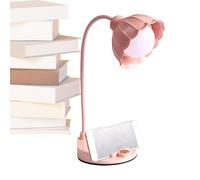 Bedside Table Lamp - 4.72x13.78 Inches, Dimmable Illumination, Indoor Table Lamp | Flower Theme LED Desk Lamps For Studying, Reading, Bedroom, Living Room, Apartment, Family, Friends, Teens, Adults