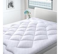 BedStory Cubrecolchón para Cama Individual, Suave y Esponjoso Acolchado Individual con Relleno de Fibra Completa 3D, cubrecolchón refrescante de 6 cm de Grosor, Lujoso, Correas de Esquina