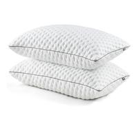 BedStory Juego de 2 almohadas de cama de 50 x 80 cm - Espuma viscoelástica triturada y fibra con relleno ajustable, suaves y transpirables para dormir, funda lavable