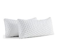 BedStory Juego de 2 almohadas de espuma viscoelástica, 40 x 80 cm, almohada de espuma viscoelástica triturada, con certificado Öko-Tex, para dormir de lado y espalda, funda lavable