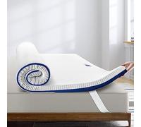 BedStory Sobrecolchón Matrimonial 160x190 cm Alto 7 cm, Colchón Corrector de Memory Foam con Gel, Coprimaterasso con 4 Ángulos Elásticos, Desmontable y Lavable
