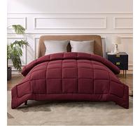 Bedsure 200x200 450gsm Acolchada | Caliente Cobertura de Invierno 200x200cm | Lavable, Espesa y Rojo