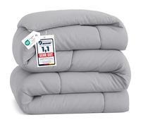 Bedsure 240x220 450gsm Acolchada | Caliente Cobertura de Invierno 200x200cm | Lavable, Espesa y Gris