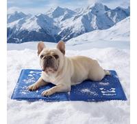 Bedsure Alfombrilla de refrigeración para perros, tamaño mediano, 50 x 65 cm, almohadilla de gel autoenfriante con tela Oxford 300D resistente, cama portátil para perros, para interior, exterior y