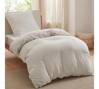 Bedsure Bedding Funda Nordica Cama 90 - Poliéster Microfibra Juego de Funda de Edredon 135x200 cm y 1 Funda de Almohada 80x80 cm, Funda Nórdica con Cremallera ÖKO-Tex (Blanco)
