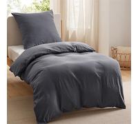 Bedsure Bedding Funda Nordica Cama 90 - Poliéster Microfibra Juego de Funda de Edredon 135x200 cm y 1 Funda de Almohada 50x75 cm, Funda Nórdica con Cremallera ÖKO-Tex (Gris)