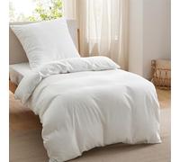 Bedsure Bedding Funda Nordica Cama 90 - Poliéster Microfibra Juego de Funda de Edredon 140x200 cm y 1 Funda de Almohada 65x65 cm, Funda Nórdica con Cremallera ÖKO-Tex (Blanco)