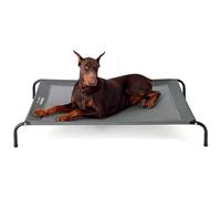 Bedsure Cama Elevada para Perros Grande - Cama para Perros Elevada e Impermeable con Malla, Ideal para Viajes y Jardín, Gris, 124x90x20 cm