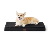 BEDSURE Cama ortopédica para perros medianos, 89 x 56 x 7,6 cm, mullida, lavable, colchón para perros, en negro