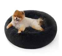 Bedsure Cama para Perro Lavable - Ø 60 cm, Cama Suave para Gato, Espacio de Descanso para Gatos y Perros pequeños, cojín Redondo de Peluche, Cama acogedora, Gris Oscuro