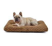 BEDSURE Cama para perros medianos lavable - cojín de felpa para perros con apoyo suave, alfombrilla para perros con base antideslizante para perros de tamaño mediano, café caramelo, 74 x 53 x 8 cm